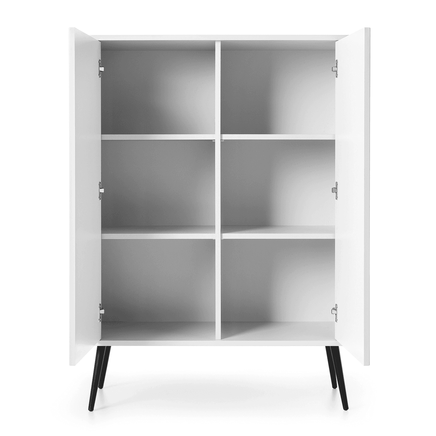 Komoda Nole 103 cm biała + czarne nogi