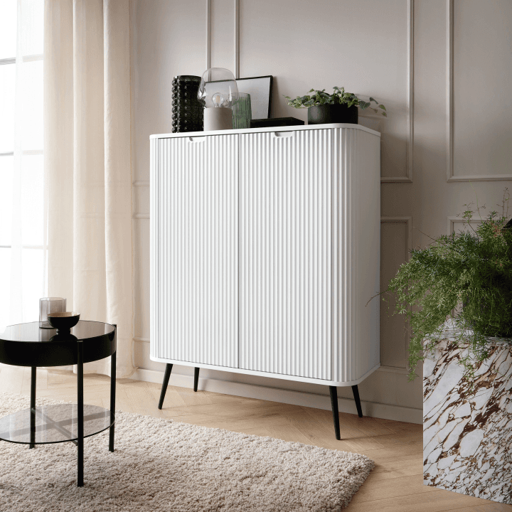 Komoda Nole 103 cm biała + czarne nogi - zdjęcie 2