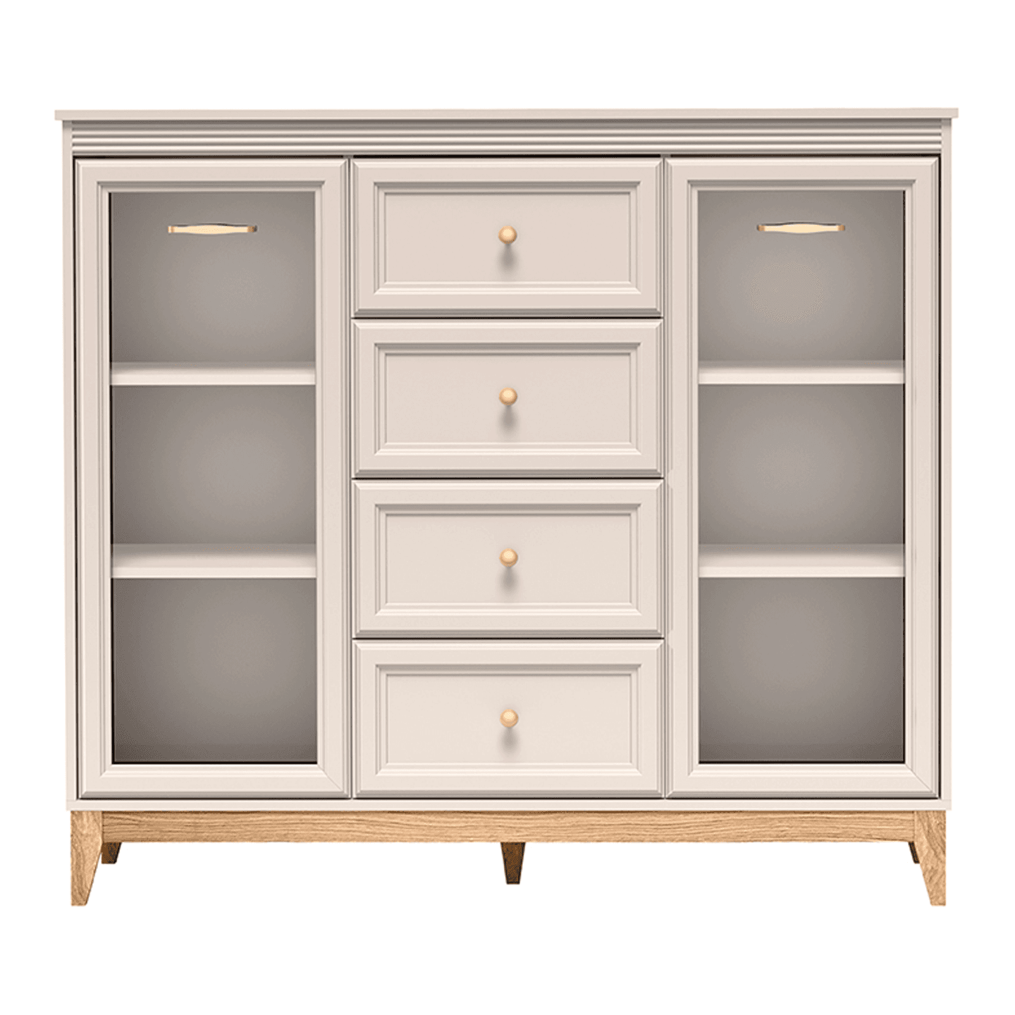 Witryna Belumi 142 cm Kaszmir + Dąb