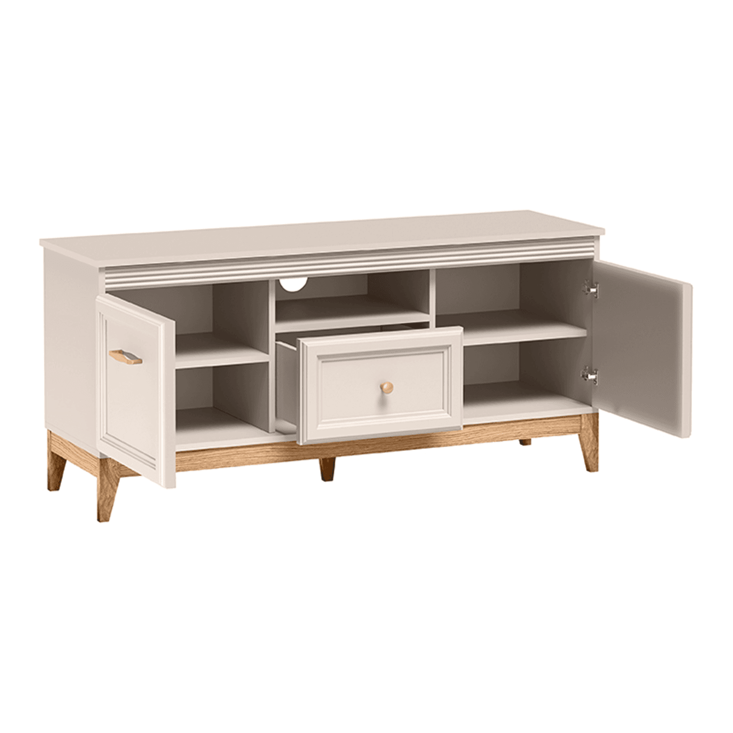 Szafka RTV Belumi 136 cm Kaszmir + Dąb