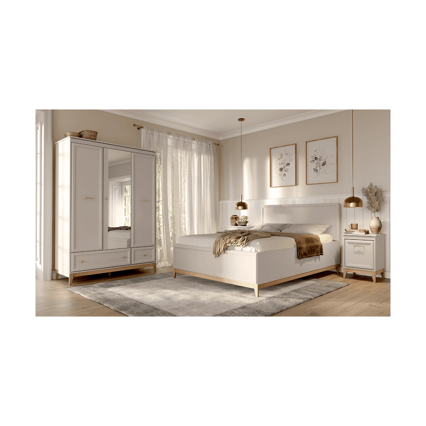 Łóżko Belumi 160x200 Kaszmir + Dąb - zdjęcie 2