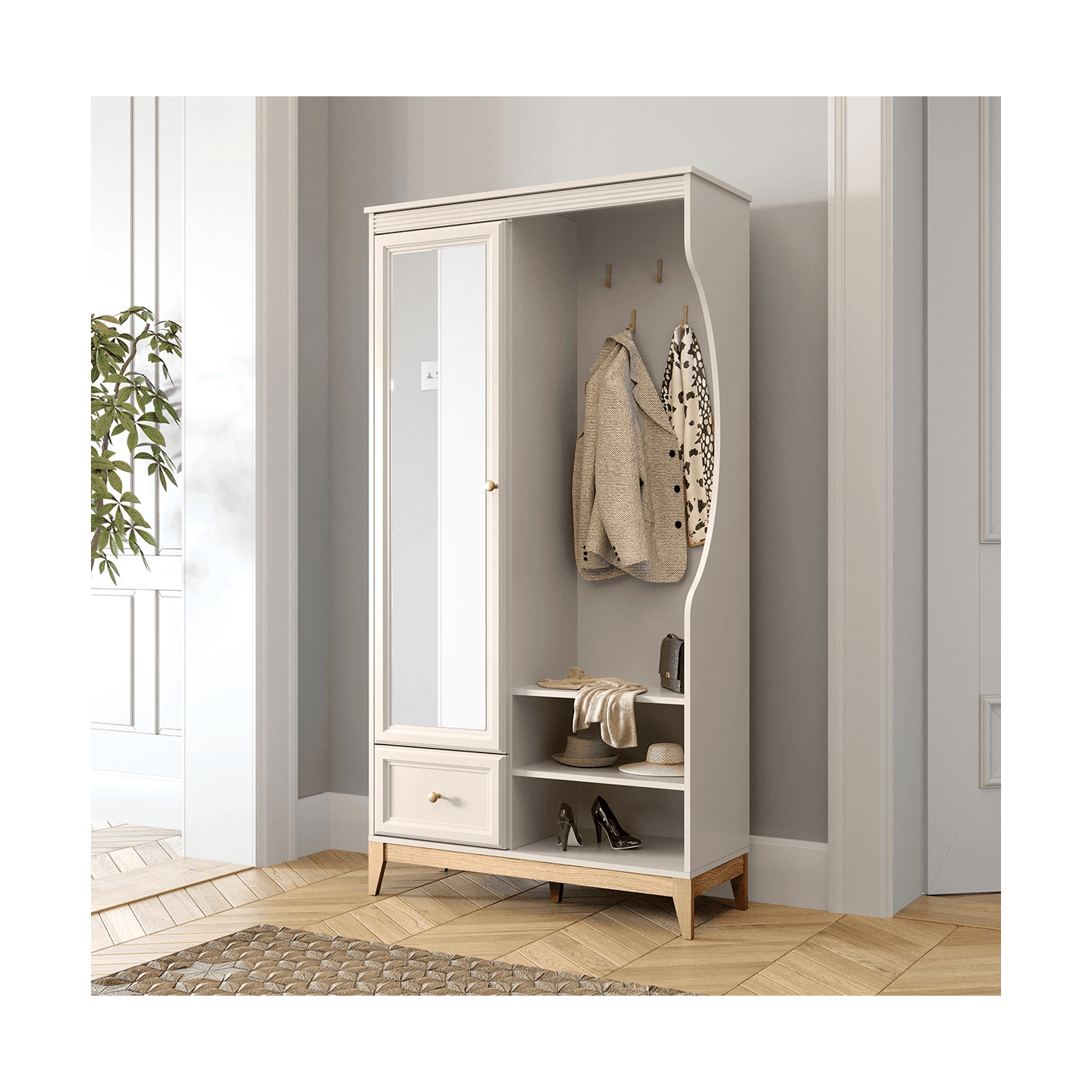 Garderoba Belumi 100 cm Kaszmir + Dąb - zdjęcie 2