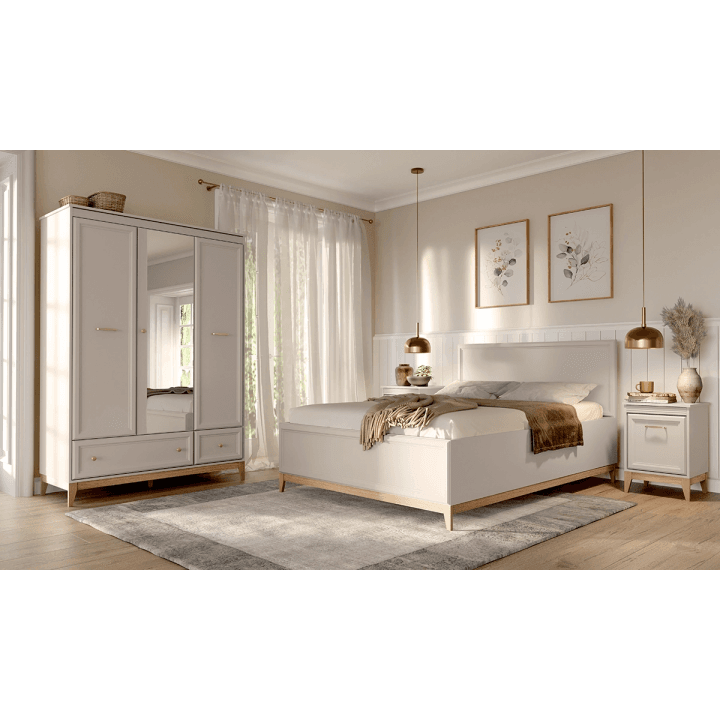 Łóżko Belumi 140x200 Kaszmir + Dąb - zdjęcie 2