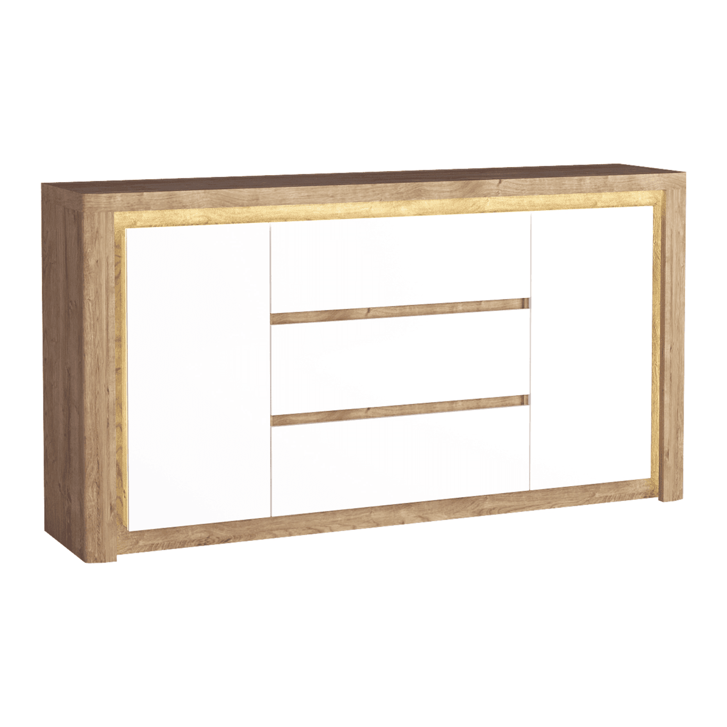 Komoda z szufladami Melva 184 cm Dąb Ribbeck + Biały