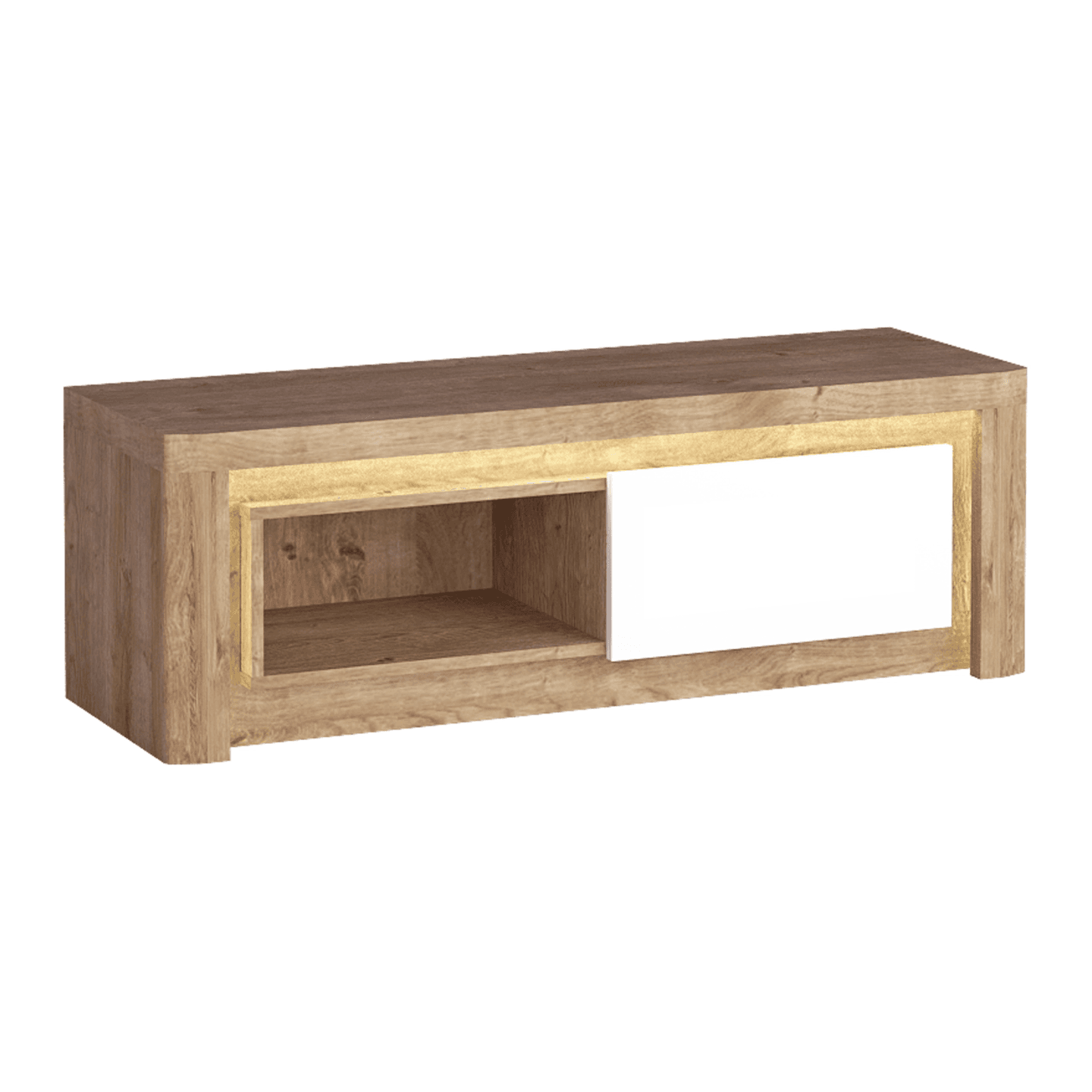 Szafka RTV Melva 124 cm Dąb Ribbeck + Biały