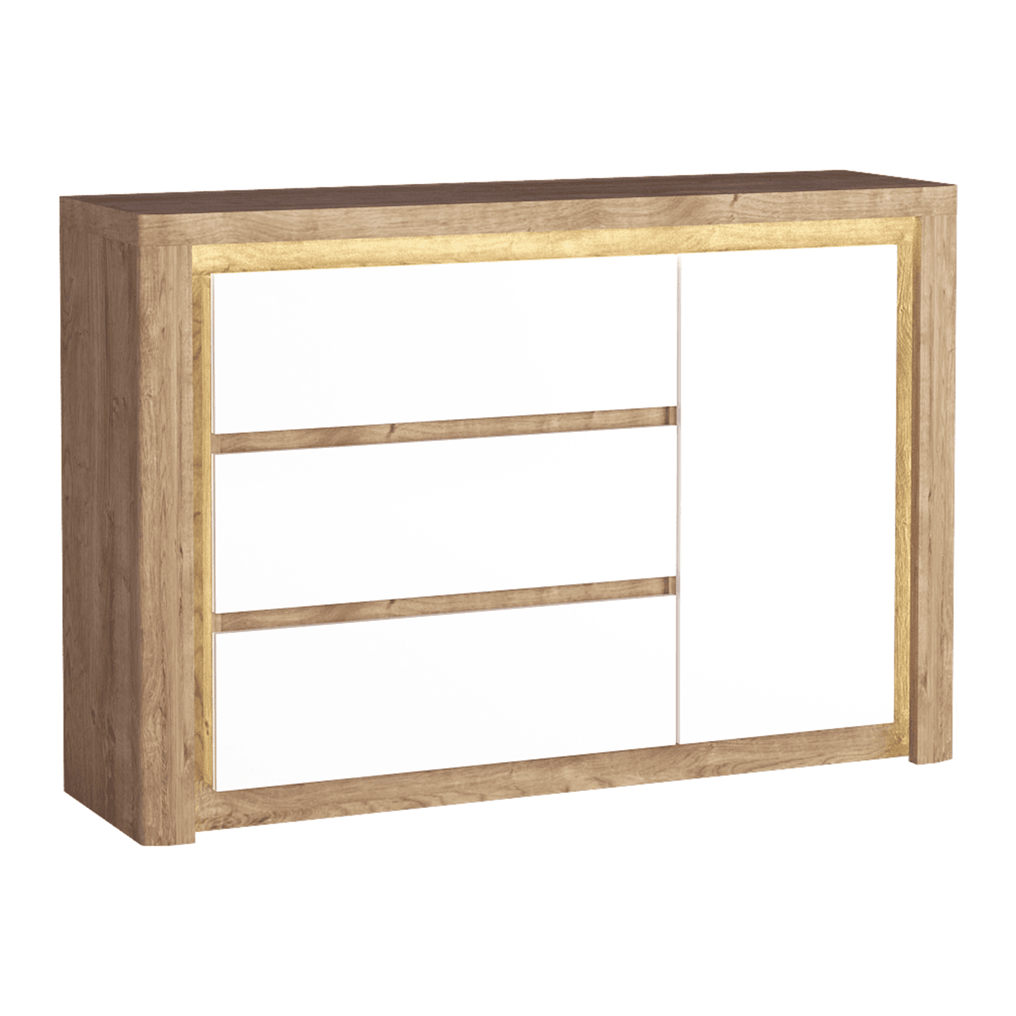 Komoda 3S1D Melva 144 cm Dąb Ribbeck + Biały