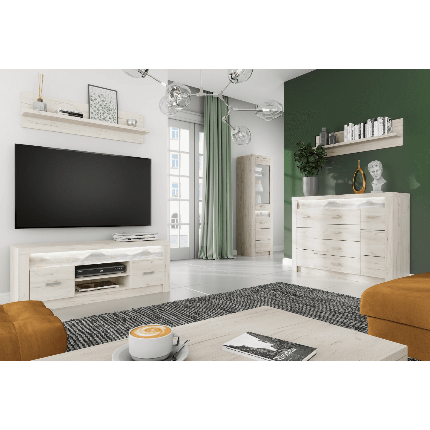 Lustro Monteri 120 cm Kraft Biały - zdjęcie 2