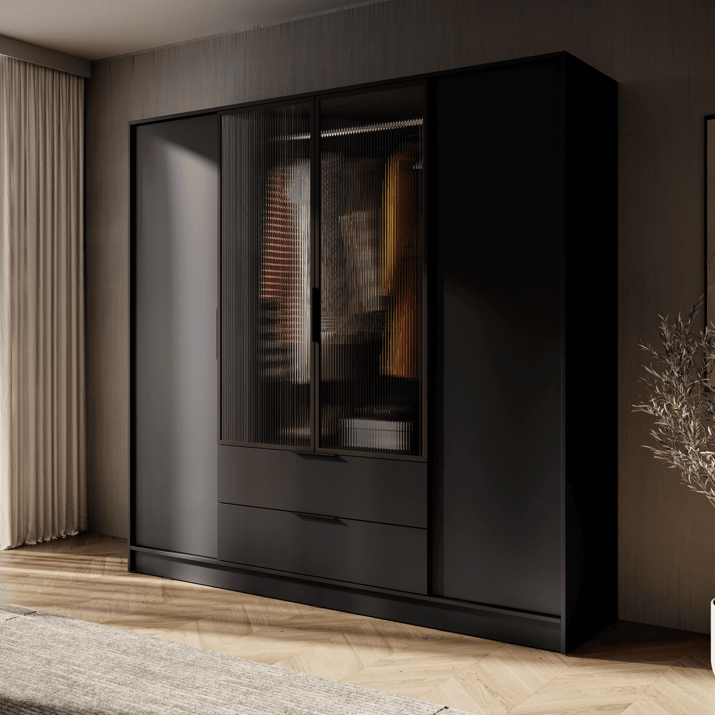 Szafa Melly 4DRM Drazek czarna - zdjęcie 2