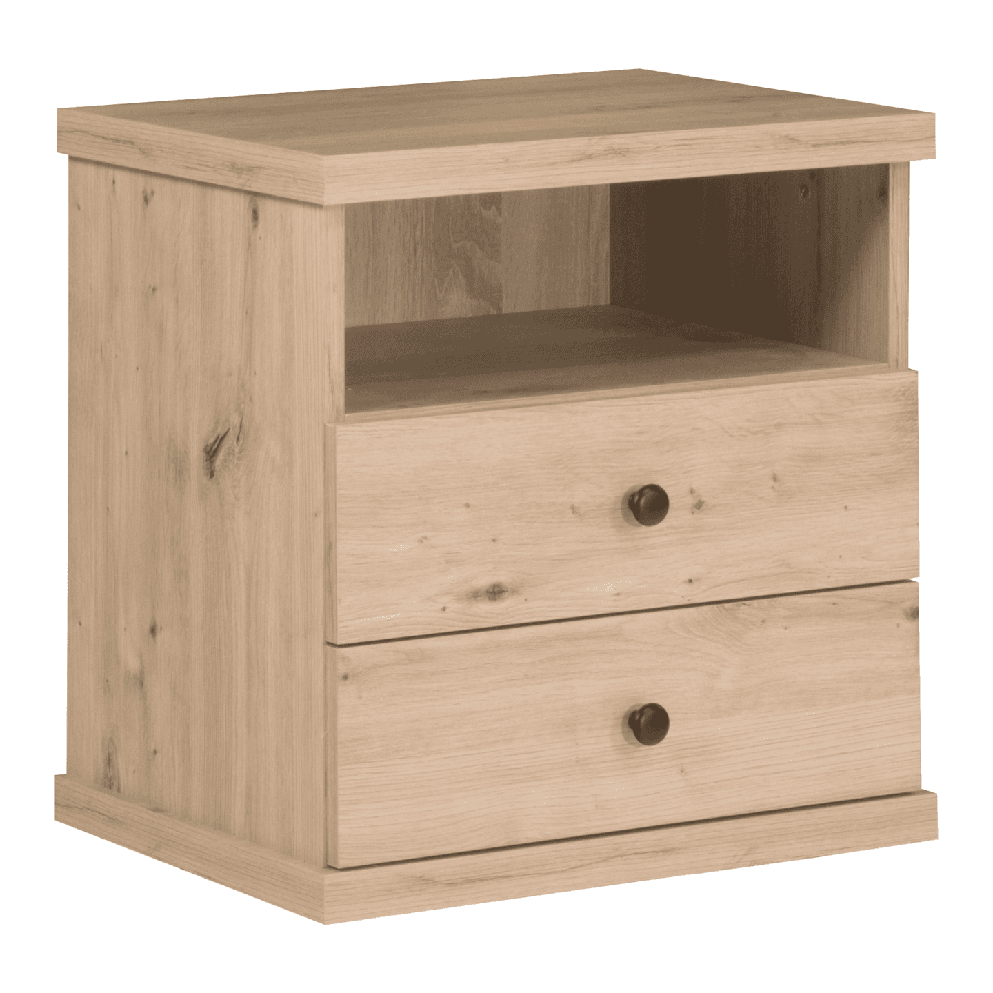 Stolik nocny Norvian 48 cm Dąb Artisan + Czarny