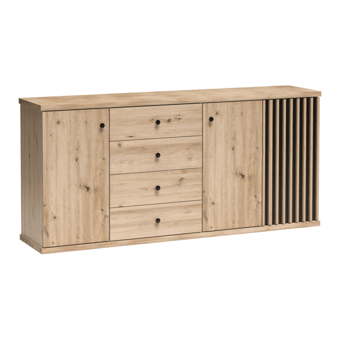 Komoda Norvian 183 cm Dąb Artisan + Czarny