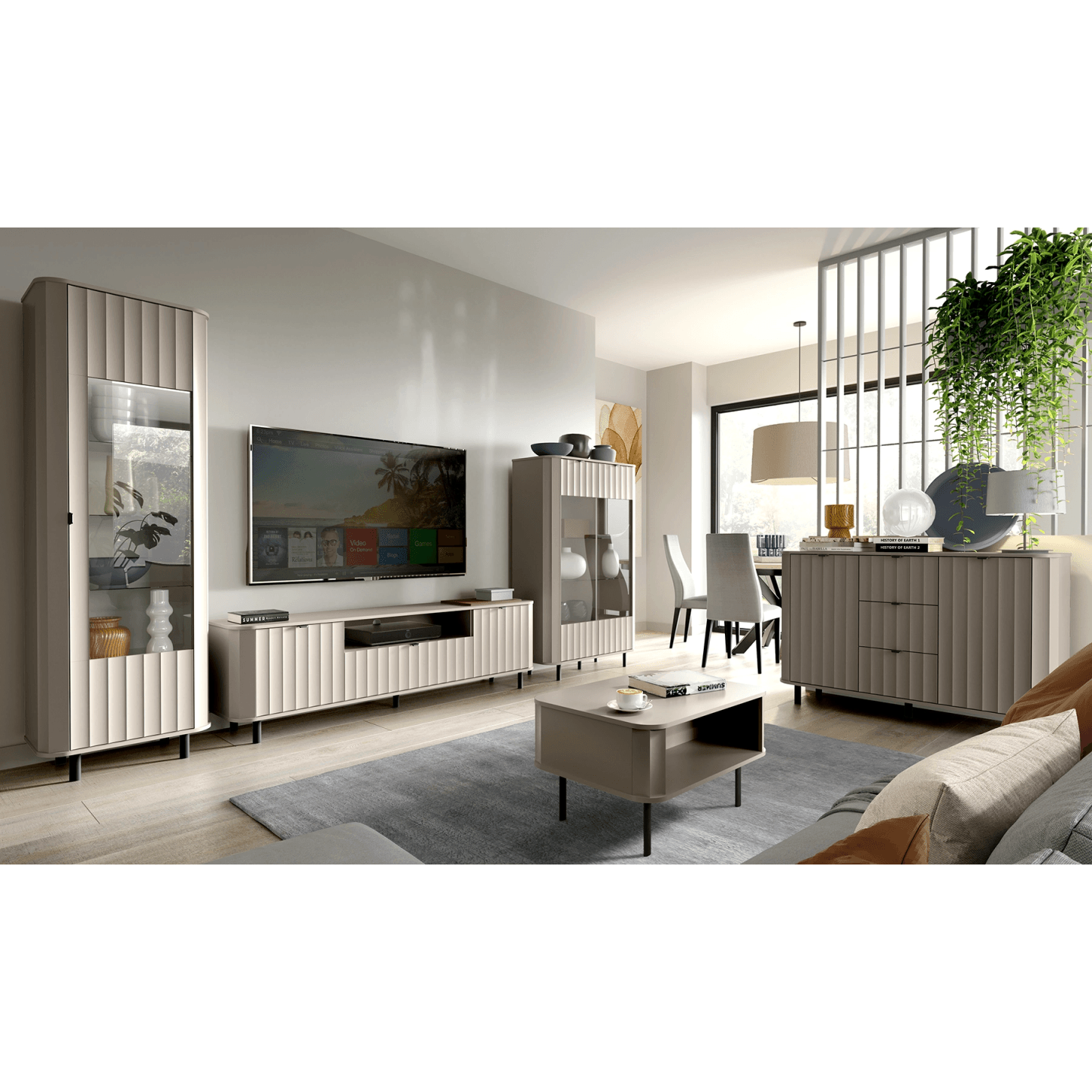 Stolik nocny Belvero 59 cm Clay Gray - zdjęcie 2