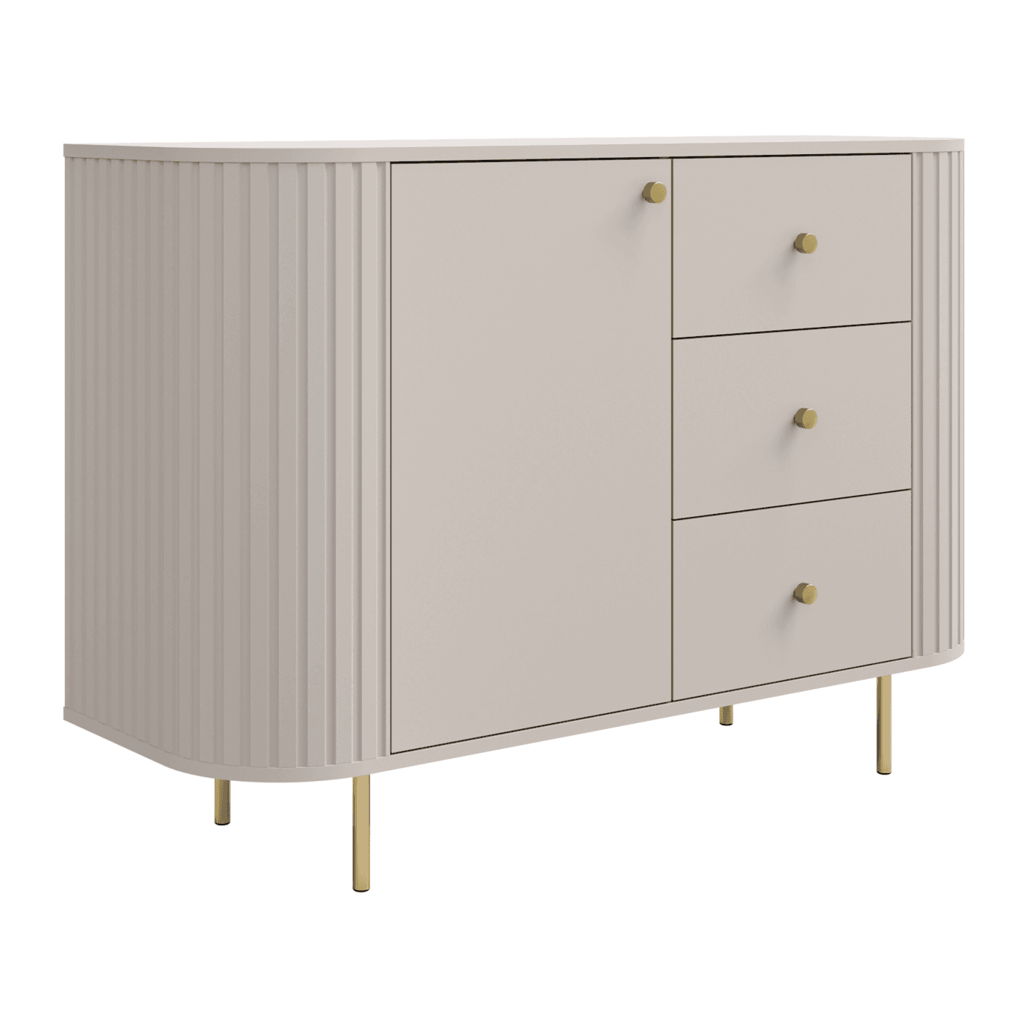 Komoda Fiero 123 cm trzy szuflady Beż piaskowy