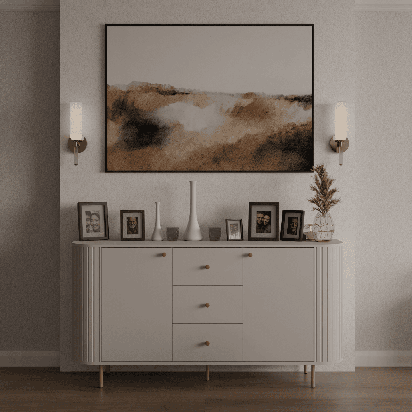 Komoda Fiero 165 cm trzy szuflady Beż piaskowy - zdjęcie 2