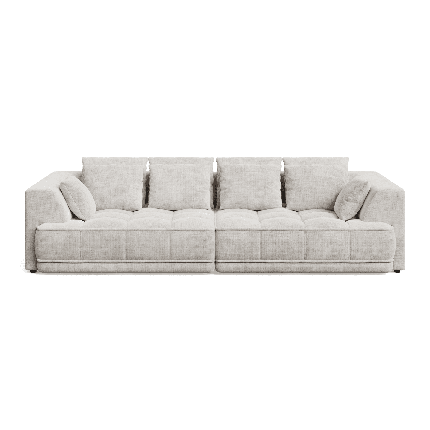 Sofa TIGA luksusowa z funkcją spania, pikowaniem i poduszkami