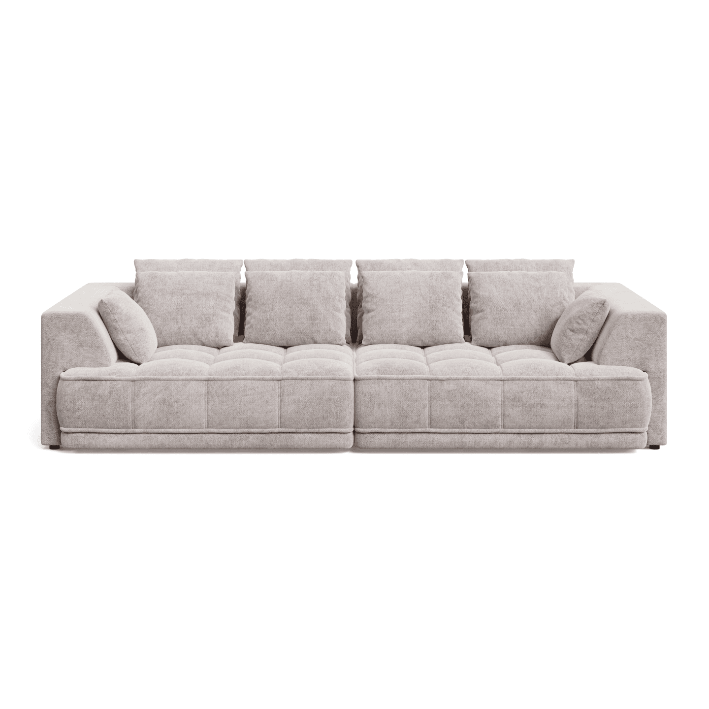 Sofa TIGA designerska z funkcją spania, pikowaniem i poduszkami
