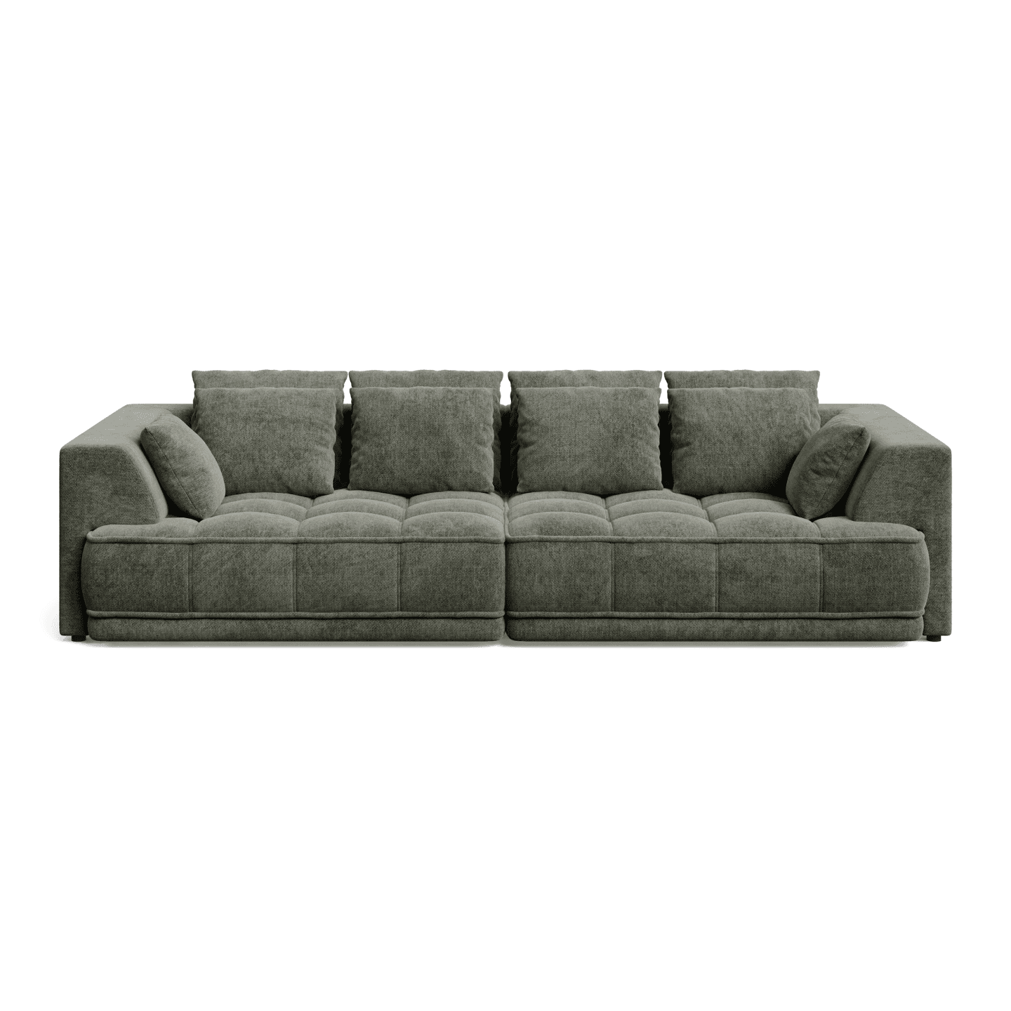 Sofa TIGA nowoczesna z funkcją spania, pikowaniem i poduszkami