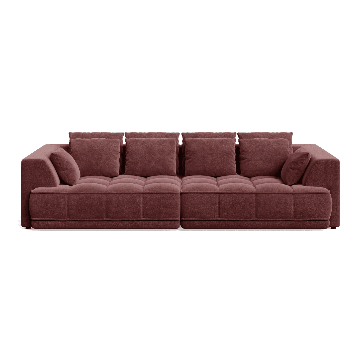 Sofa TIGA nowoczesna z funkcją spania, pikowaniem i poduszkami