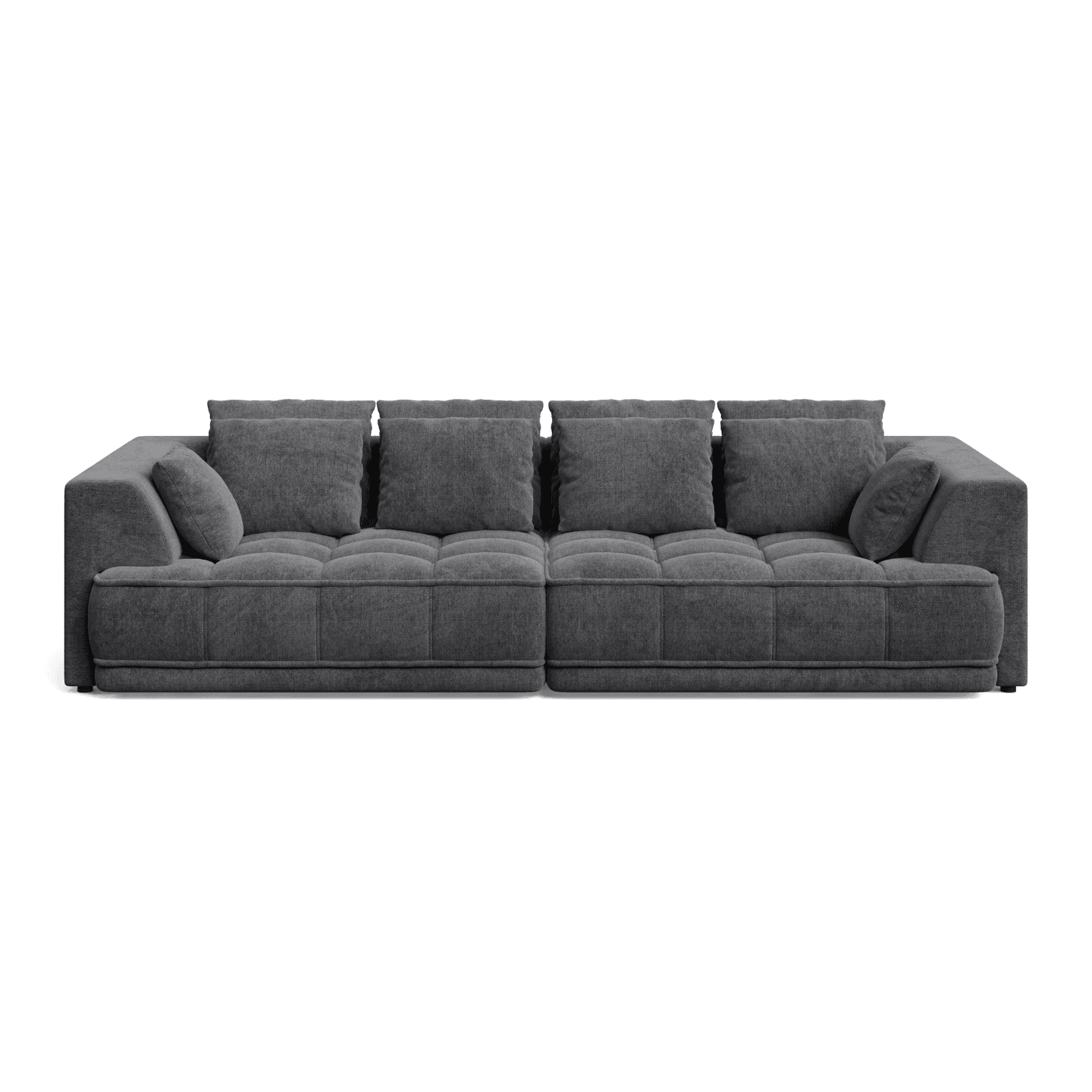 Sofa TIGA designerska z funkcją spania, pikowaniem i poduszkami
