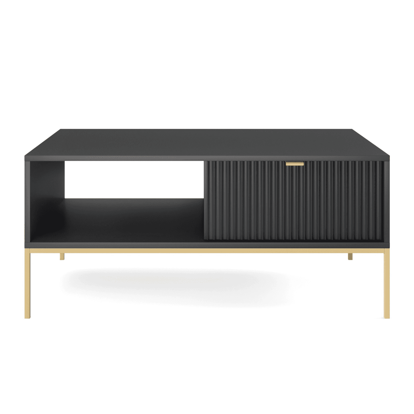 Stolik nocny Crow 104 cm czarna + złote nóżki