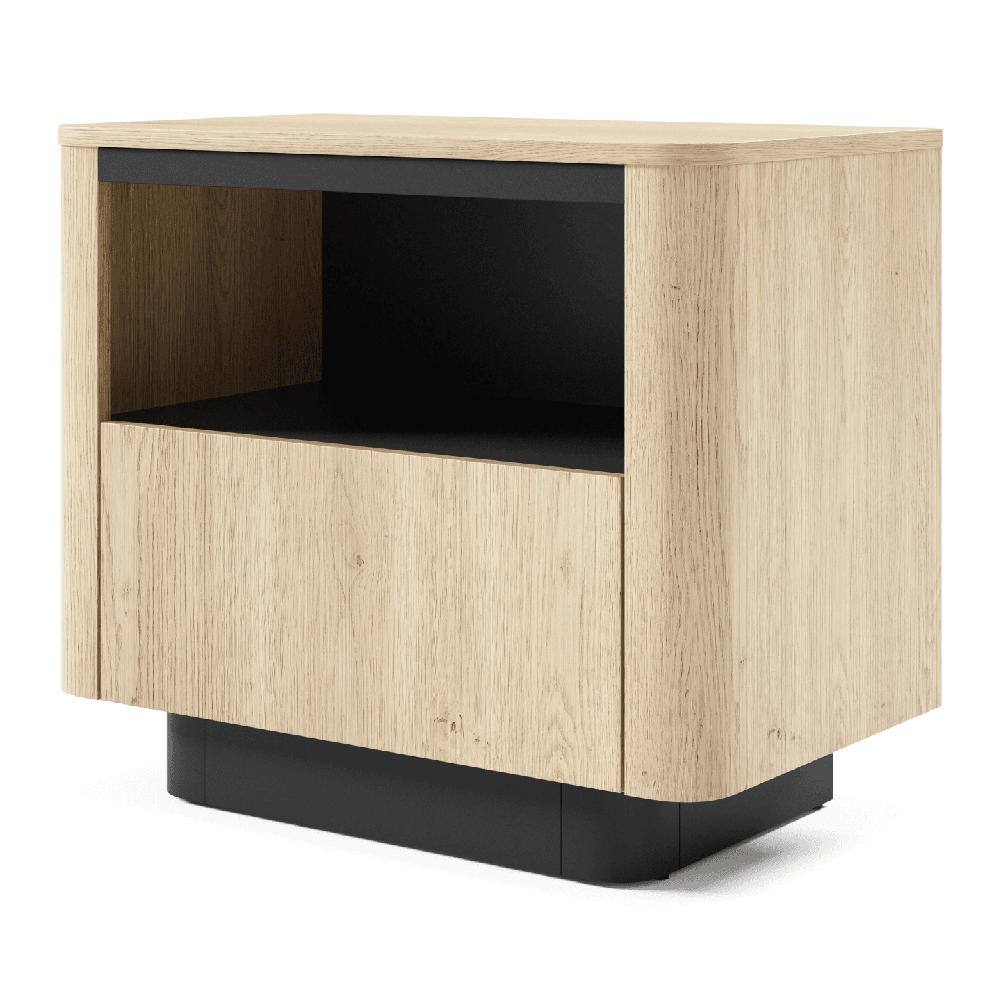 Stolik nocny Lumo 64 cm Dąb cremona + czarny