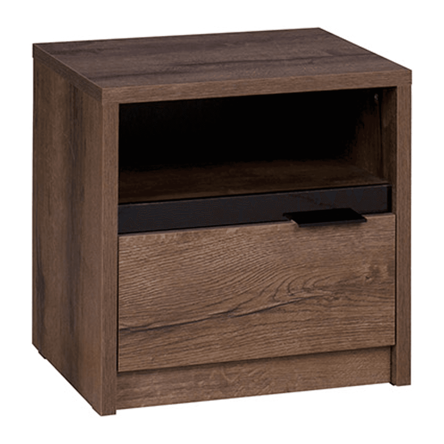 Stolik nocny Woody 46 cm Dąb Monastery + czarny połysk