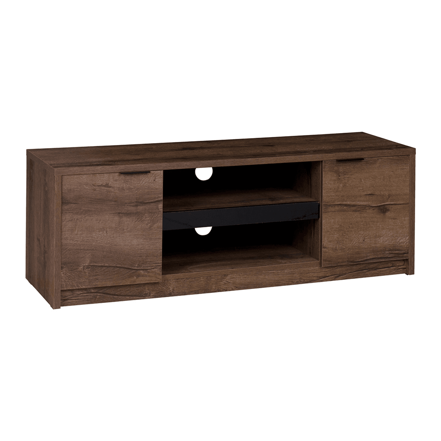 Szafka RTV Woody 135 cm Dąb Monastery + czarny połysk