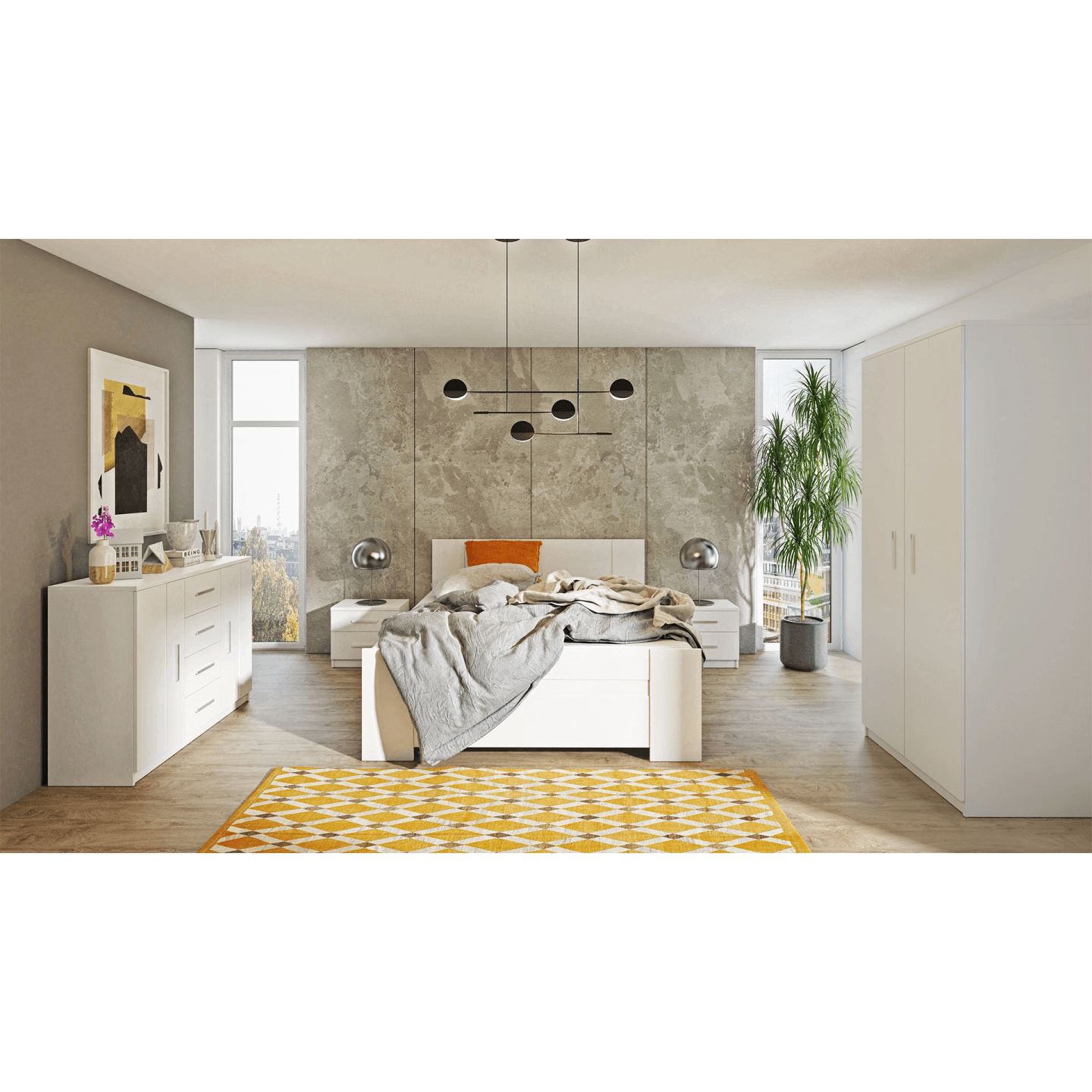 Szafa uchylna Neve 90 cm Biała - zdjęcie 2