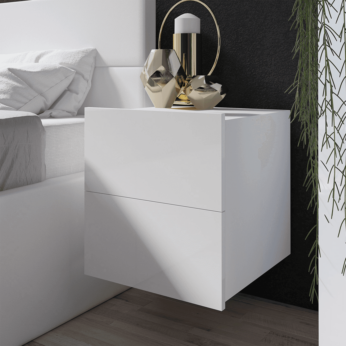 Stolik nocny Olio 150 cm Biały - zdjęcie 2