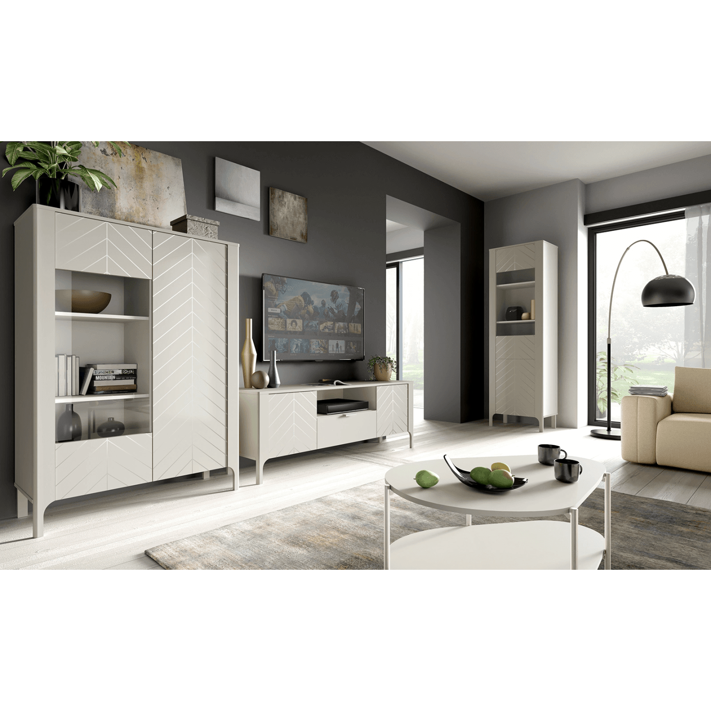 Witryna Solvian 103 cm Kaszmir - zdjęcie 2