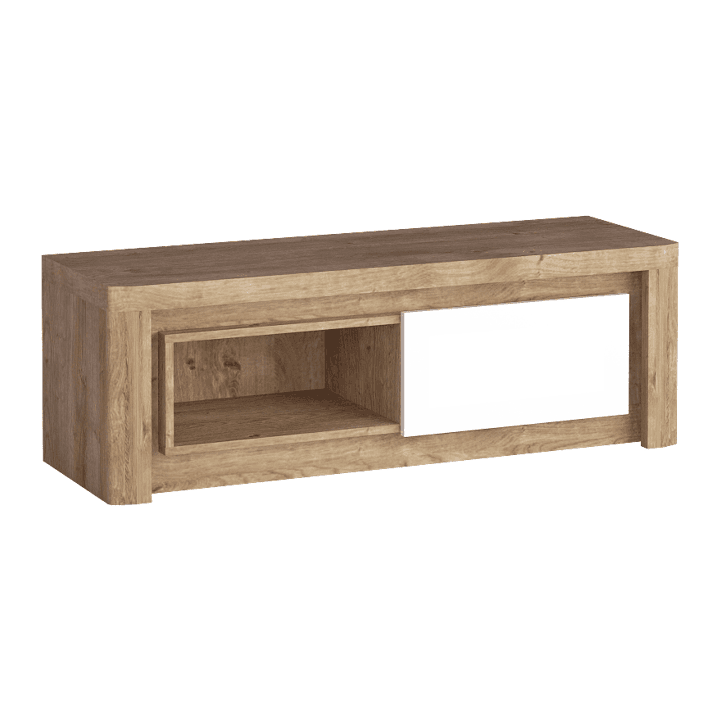 Szafka RTV Melva 124 cm Dąb Ribbeck + Biały